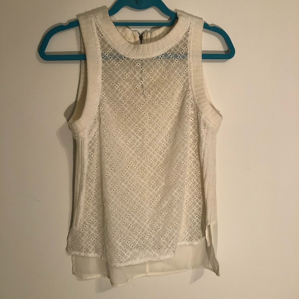 ASTR - white panel sheer blouse